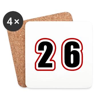 26 Number College - Coasters (set of 4) - white - Front