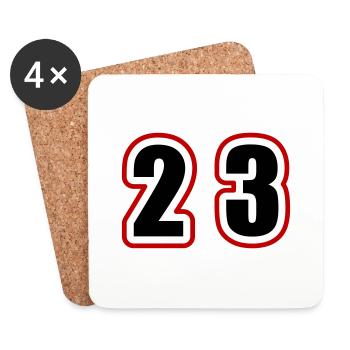 23 Nombre Collège - Dessous de verre (lot de 4) - blanc - Devant