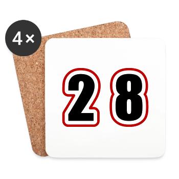 28 Number College - Coasters (set of 4) - white - Front