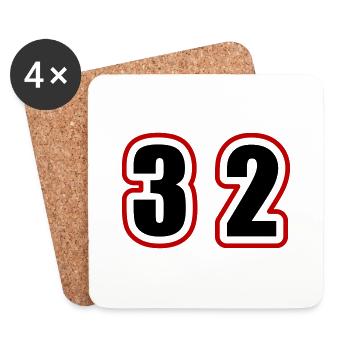 32 Number College - Coasters (set of 4) - white - Front