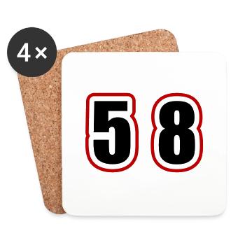 58 Zahl College - Untersetzer (4er-Set) - Weiß - Vorne