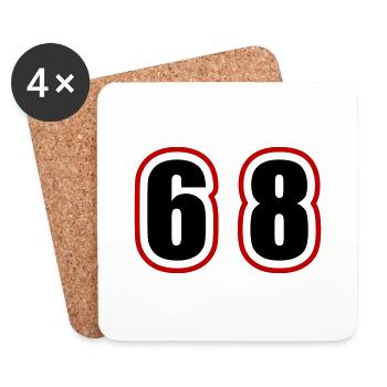 68 Zahl College - Untersetzer (4er-Set) - Weiß - Vorne