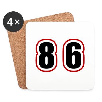86 Nombre Collège - Dessous de verre (lot de 4) - blanc - Devant
