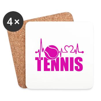 Tennis Love - Coasters (set of 4) - white - Front