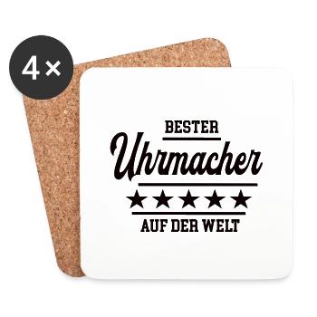 Bester Uhrmacher Weltbester Juwelier Uhrmacherei - Untersetzer (4er-Set) - Weiß - Vorne
