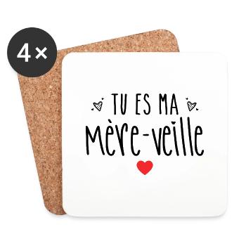 Mother's Day Puns Mom Gift - Coasters (set of 4) - white - Front