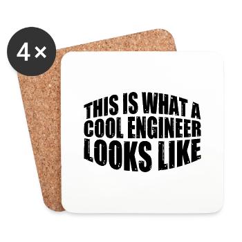 This Is What A Cool Engineer Looks Like 4 - Untersetzer (4er-Set) - Weiß - Vorne