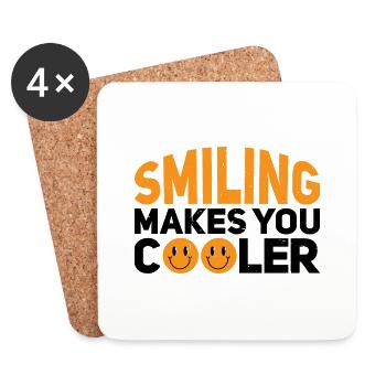 Smiling Makes You Cooler - Untersetzer (4er-Set) - Weiß - Vorne