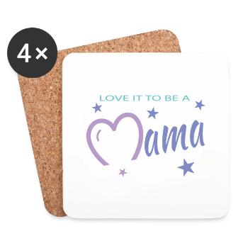 Maman - Dessous de verre (lot de 4) - blanc - Devant