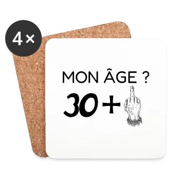 mon âge 31 - Dessous de verre (lot de 4) - blanc - Devant
