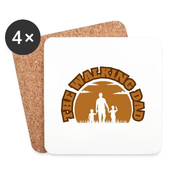 The Walking Dad 2 Sons Brown - Untersetzer (4er-Set) - Weiß - Vorne