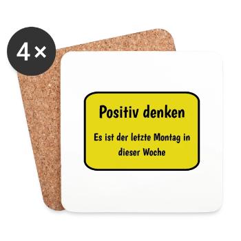 Montag - Untersetzer (4er-Set) - Weiß - Vorne