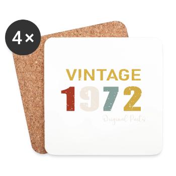 Originalteile 1972 - Geschenk zum 52-jährigen Jubiläum - Untersetzer (4er-Set) - Weiß - Vorne