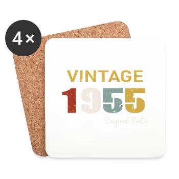 Original parts 1955 - Cadeau d Anniversaire 69 ans - Dessous de verre (lot de 4) - blanc - Devant