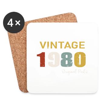 Original parts 1980 - 44 Years Anniversary Gift - Coasters (set of 4) - white - Front