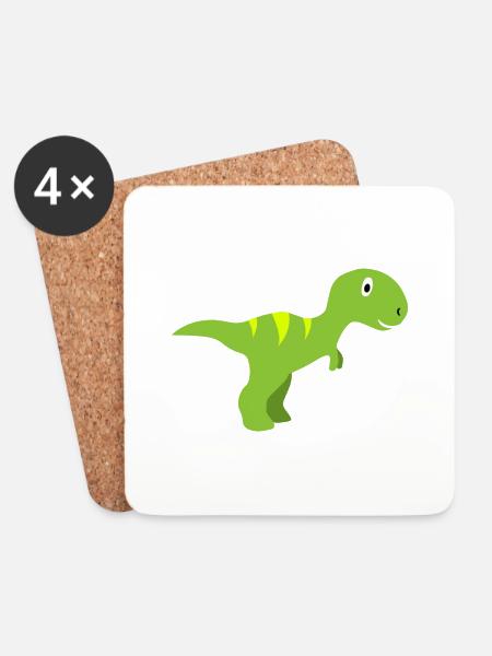 Dinosaurier-Zubehör - Untersetzer (4er-Set) - Weiß