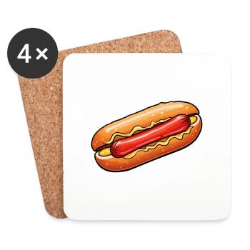 hot dog - Coasters (set of 4) - white - Front