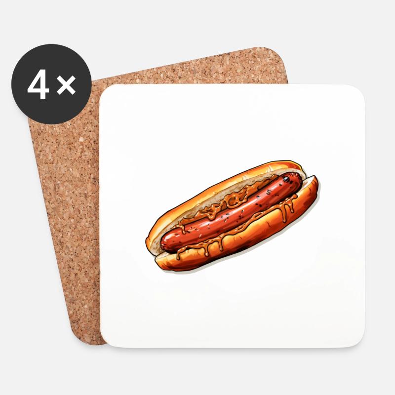 Bratwurst - Untersetzer (4er-Set) - Weiß