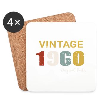 Original parts 1960 - Cadeau d Anniversaire 64 ans - Dessous de verre (lot de 4) - blanc - Devant