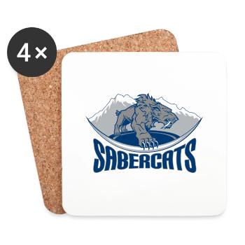 Säbelzahntiger - Untersetzer (4er-Set) - Weiß - Vorne