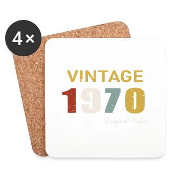 Original parts 1970 - 54 Years Anniversary Gift - Coasters (set of 4) - white - Front