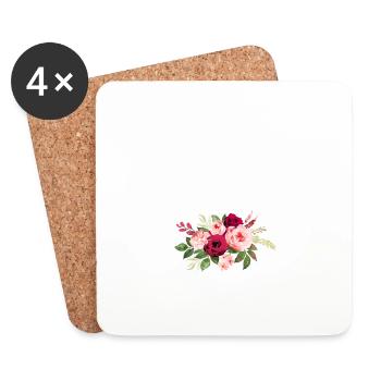 Braut Pfeil Blumenstrauß - Untersetzer (4er-Set) - Weiß - Vorne