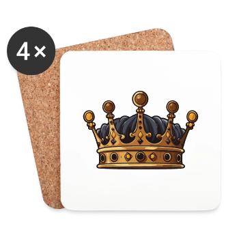 Symbole de la couronne - Dessous de verre (lot de 4) - blanc - Devant