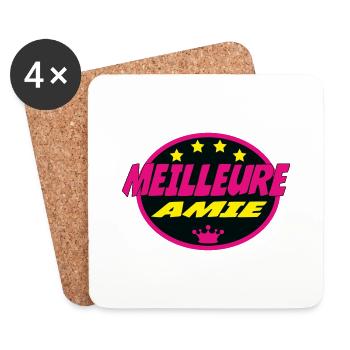 MEILLEURE AMIE - Dessous de verre (lot de 4) - blanc - Devant