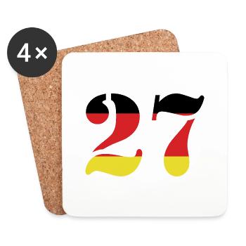 27 Numéro Jersey Allemagne - Dessous de verre (lot de 4) - blanc - Devant