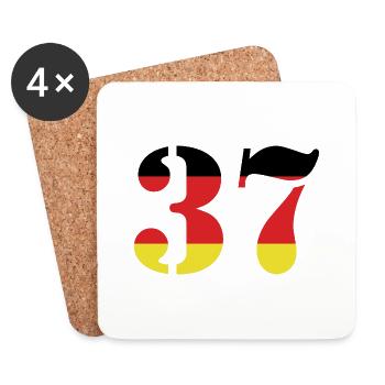 37 Number Jersey Germany - Coasters (set of 4) - white - Front
