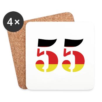 55 Numéro Jersey Allemagne - Dessous de verre (lot de 4) - blanc - Devant
