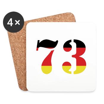 73 Numéro Jersey Allemagne - Dessous de verre (lot de 4) - blanc - Devant