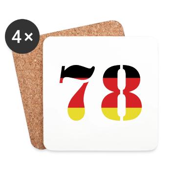 78 Numéro Jersey Allemagne - Dessous de verre (lot de 4) - blanc - Devant