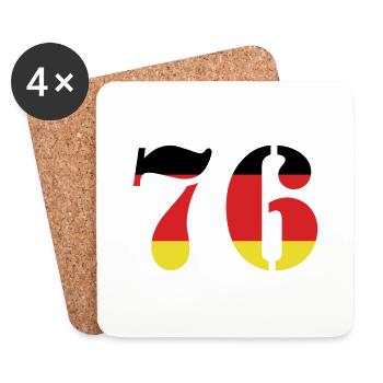 76 Numéro Jersey Allemagne - Dessous de verre (lot de 4) - blanc - Devant