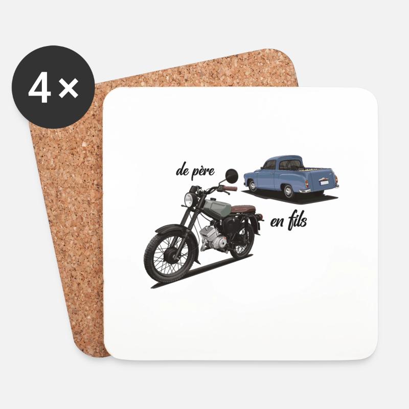 S51 // Illustration - Untersetzer (4er-Set) - Weiß