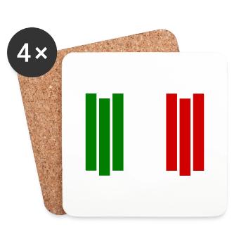 Rayures Italie - Dessous de verre (lot de 4) - blanc - Devant