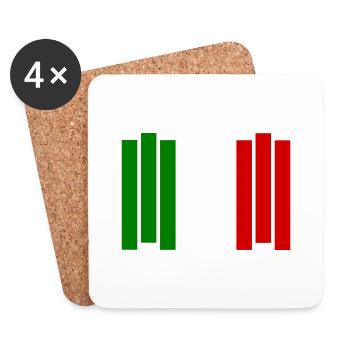 Rayures Italie - Dessous de verre (lot de 4) - blanc - Devant
