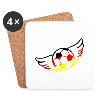fußball deutschland - Untersetzer (4er-Set) - Weiß - Vorne