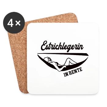 Estrichlegerin Rente Rentner Bodenleger Ruhestand - Untersetzer (4er-Set) - Weiß - Vorne