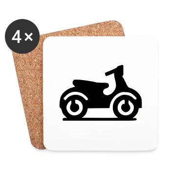Motor Scooter Scooter Icon Minimal Icon Vector - Coasters (set of 4) - white - Front