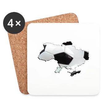 Ukraine Map Frames Real Football - Coasters (set of 4) - white - Front