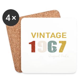 Original parts 1967 - Cadeau d Anniversaire 57 ans - Dessous de verre (lot de 4) - blanc - Devant