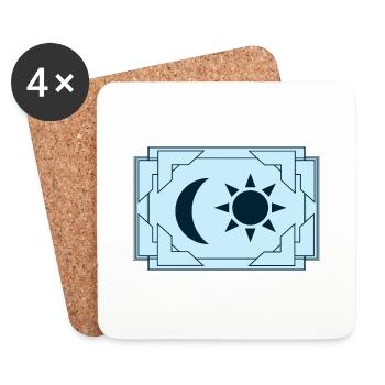 Sonne und Mond - Untersetzer (4er-Set) - Weiß - Vorne