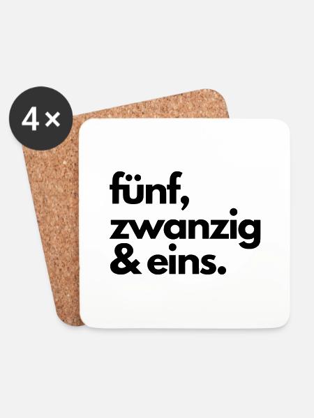 fünf, zwanzig & eins - Untersetzer (4er-Set) - Weiß