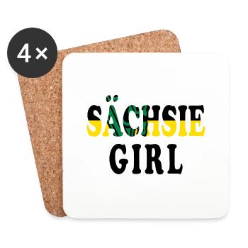 Sächsie Girl - Lustiger Denglish-Spruch - Untersetzer (4er-Set) - Weiß - Vorne