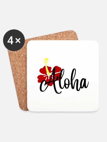 Aloha - Coasters (set of 4) - white