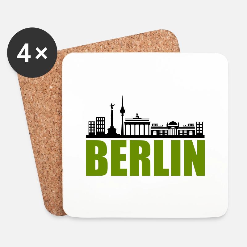 berlin skyline - Untersetzer (4er-Set) - Weiß