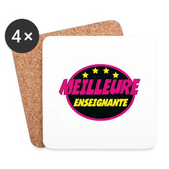 MEILLEURE ENSEIGNANTE - Dessous de verre (lot de 4) - blanc - Devant