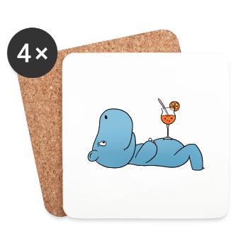 Cocktail Hippopotame - Dessous de verre (lot de 4) - blanc - Devant