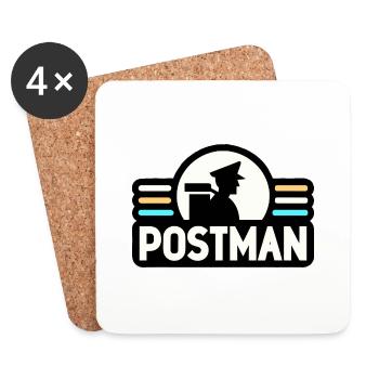 Postbote - Untersetzer (4er-Set) - Weiß - Vorne